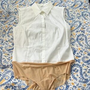 Wolford White and Tan Bodysuit